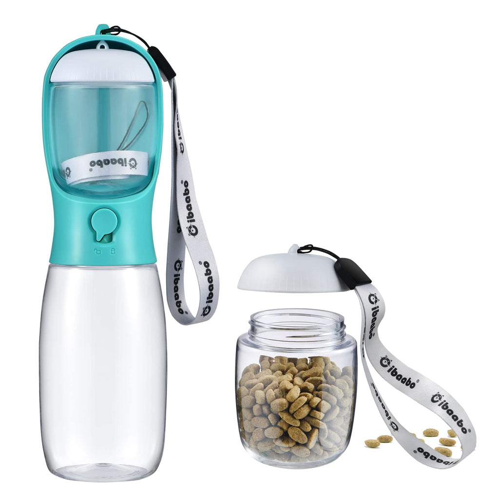 Cibaabo Dog Water Bottle with Food Container, Travel Puppy Water Bowl, Portable Pet Dispenser, Dog Stuff Accessories Items, Puppy Essentials Necessities for Yorkie Chihuahua Cat Walking and Hiking