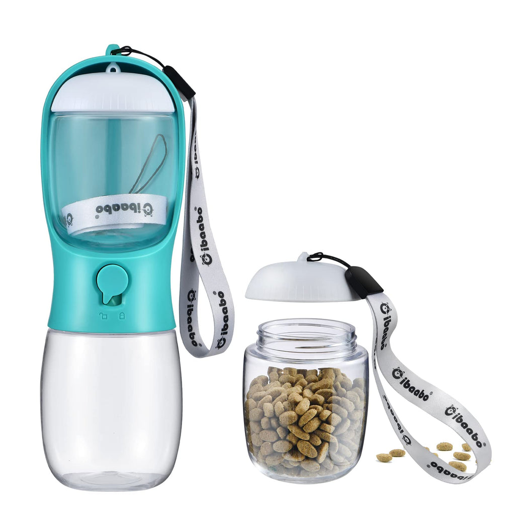 Cibaabo Dog Water Bottle with Food Container, Travel Puppy Water Bowl, Portable Pet Dispenser, Dog Stuff Accessories Items, Puppy Essentials Necessities for Yorkie Chihuahua Cat Walking and Hiking