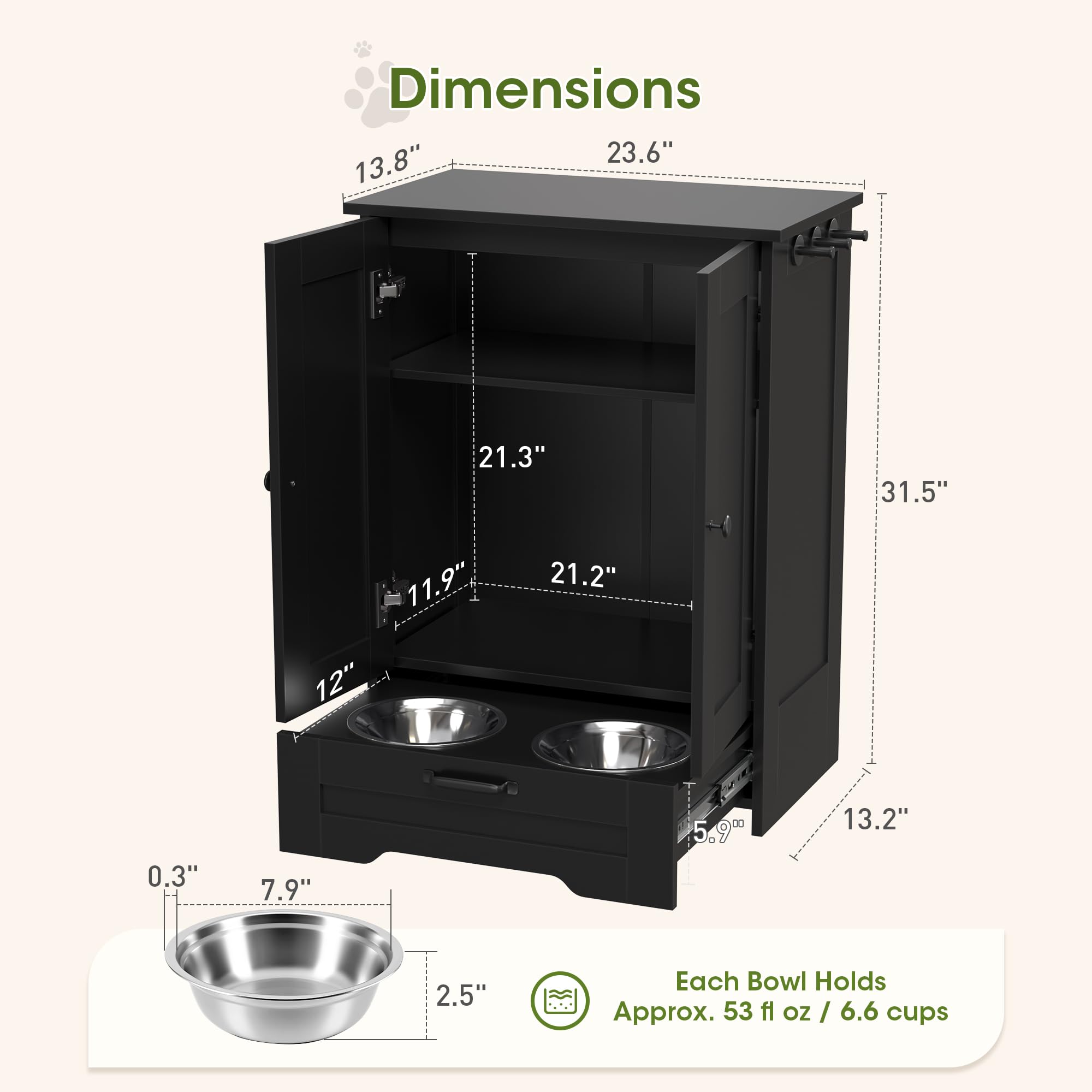 Dog Feeding Station Cabinet