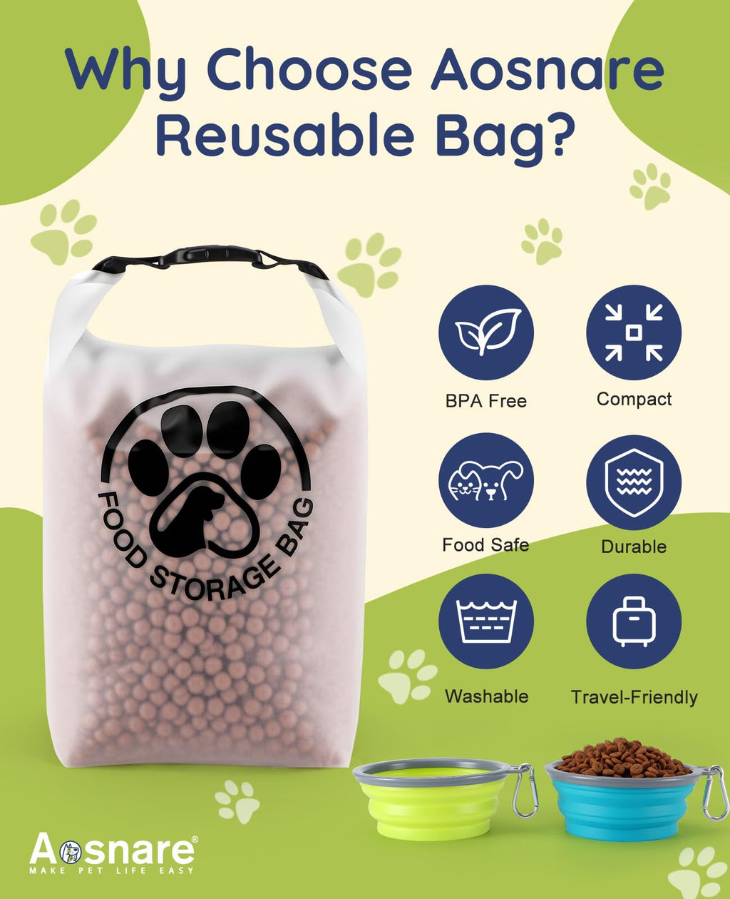 Travel Pet Food Storage Bag