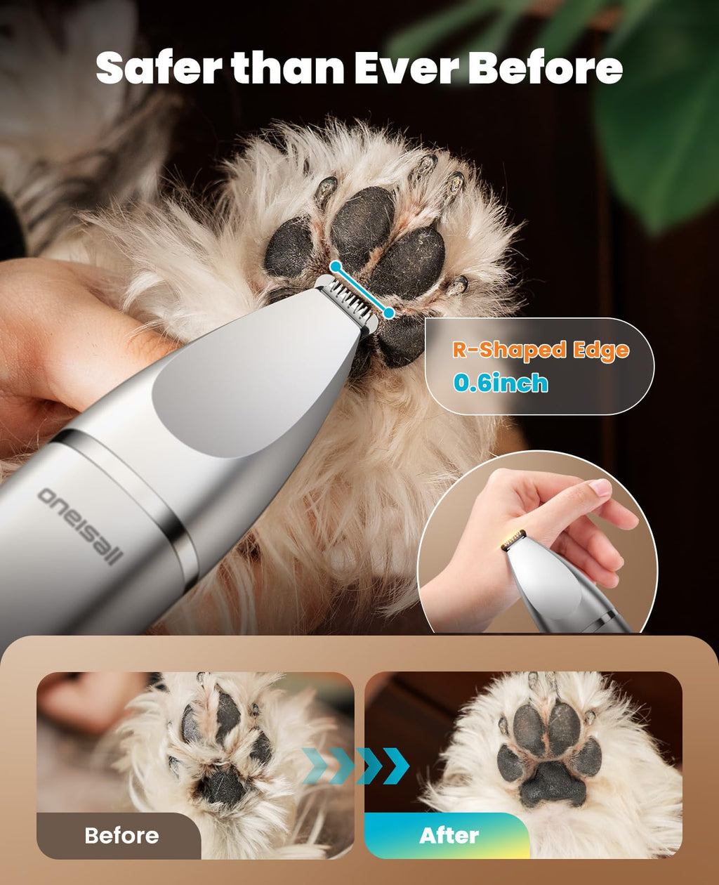 oneisall 4 in 1 Dog Grooming Kit with LCD Display