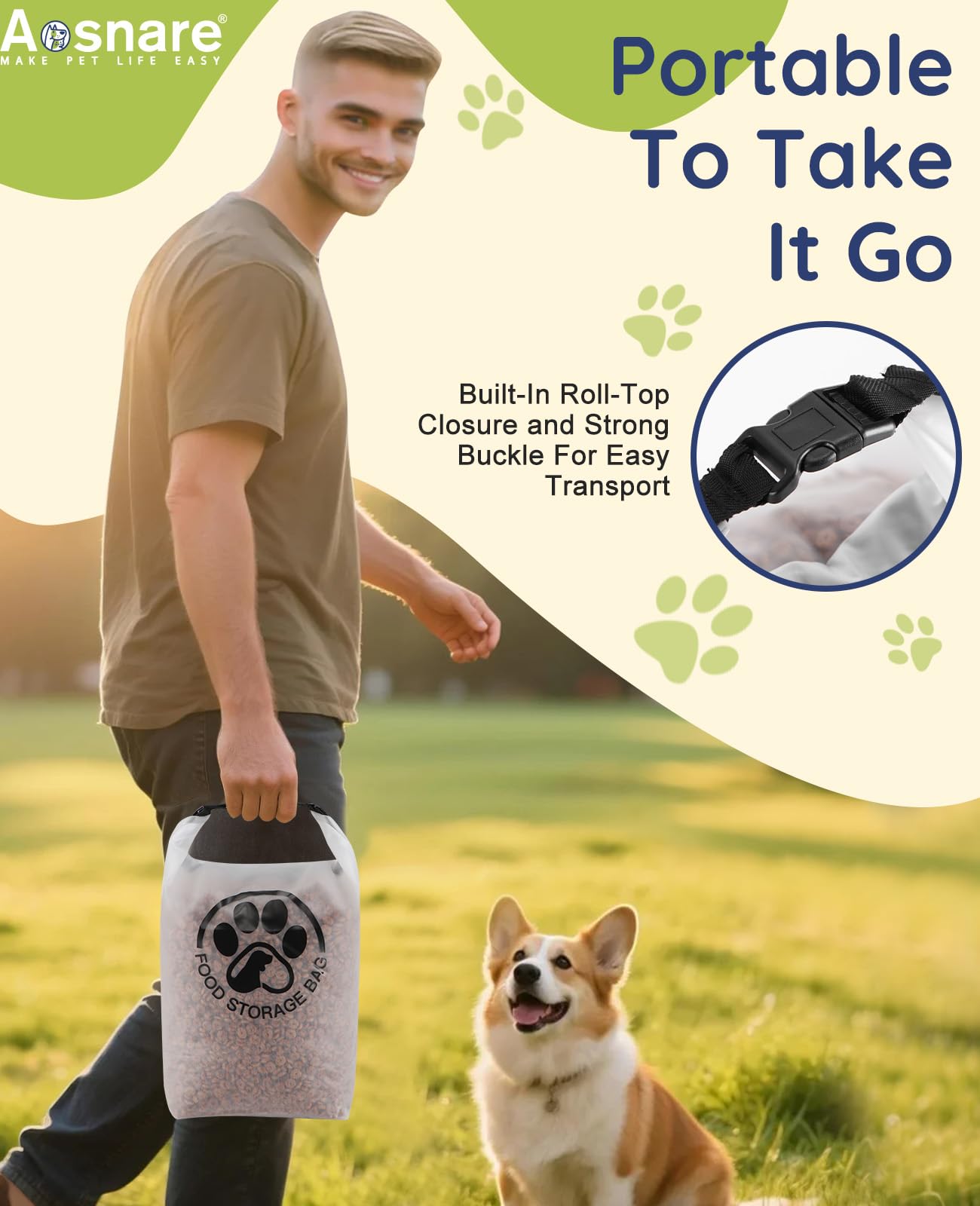 Travel Pet Food Storage Bag