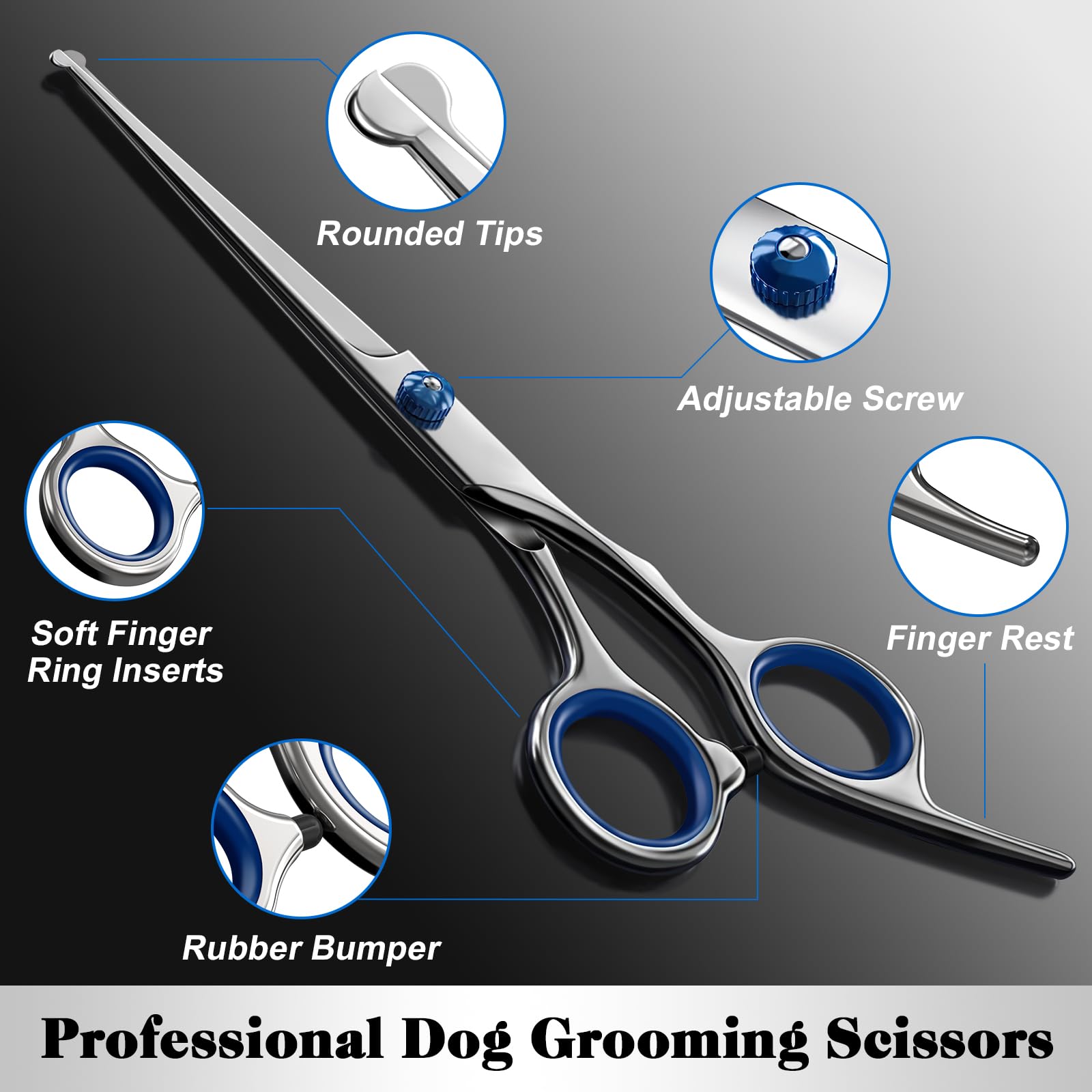 4-in-1 Pet Grooming Scissors Kit