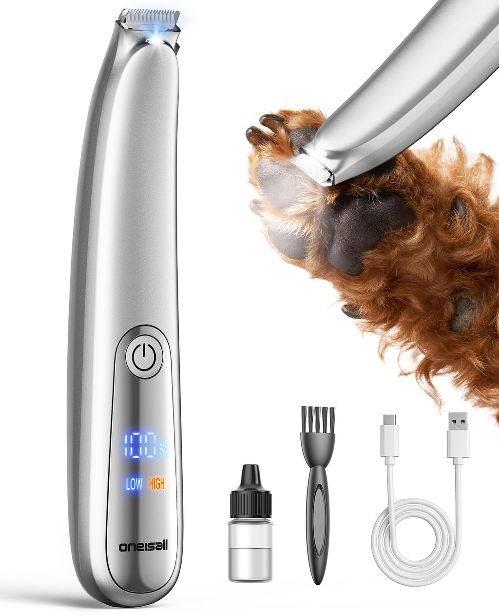 2-Speed LED Pet Paw Trimmer