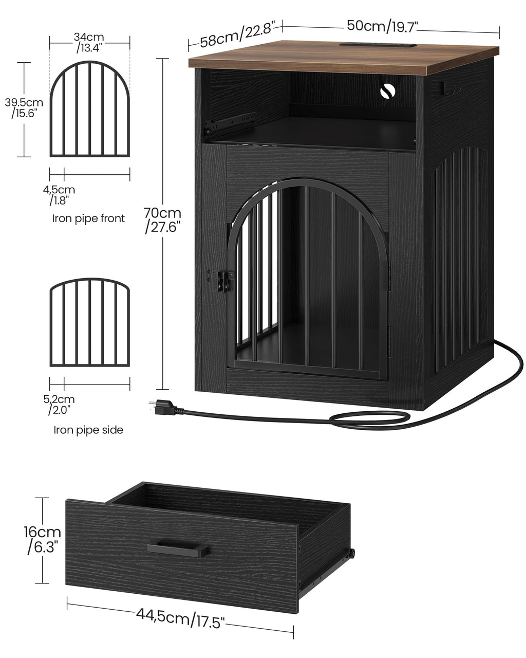 Dog Crate End Table with Storage
