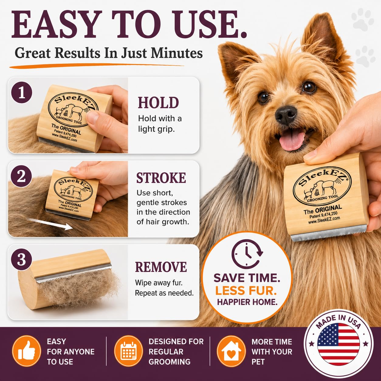 Pet Hair Removal Grooming Brush
