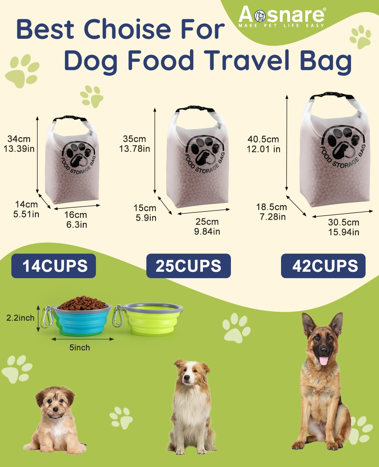 Travel Pet Food Storage Bag