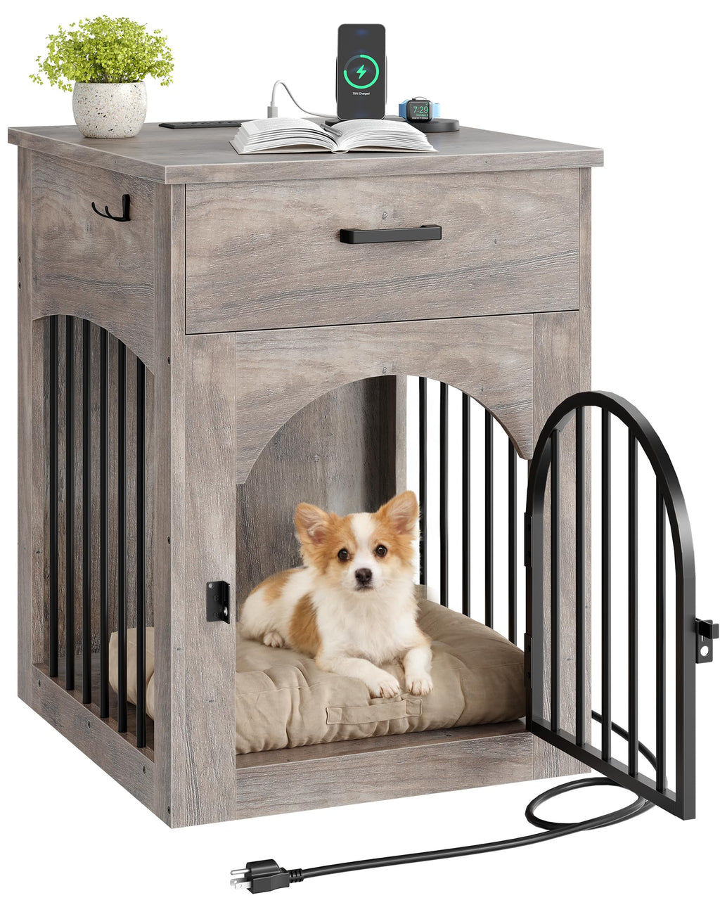 Dog Crate End Table with Storage