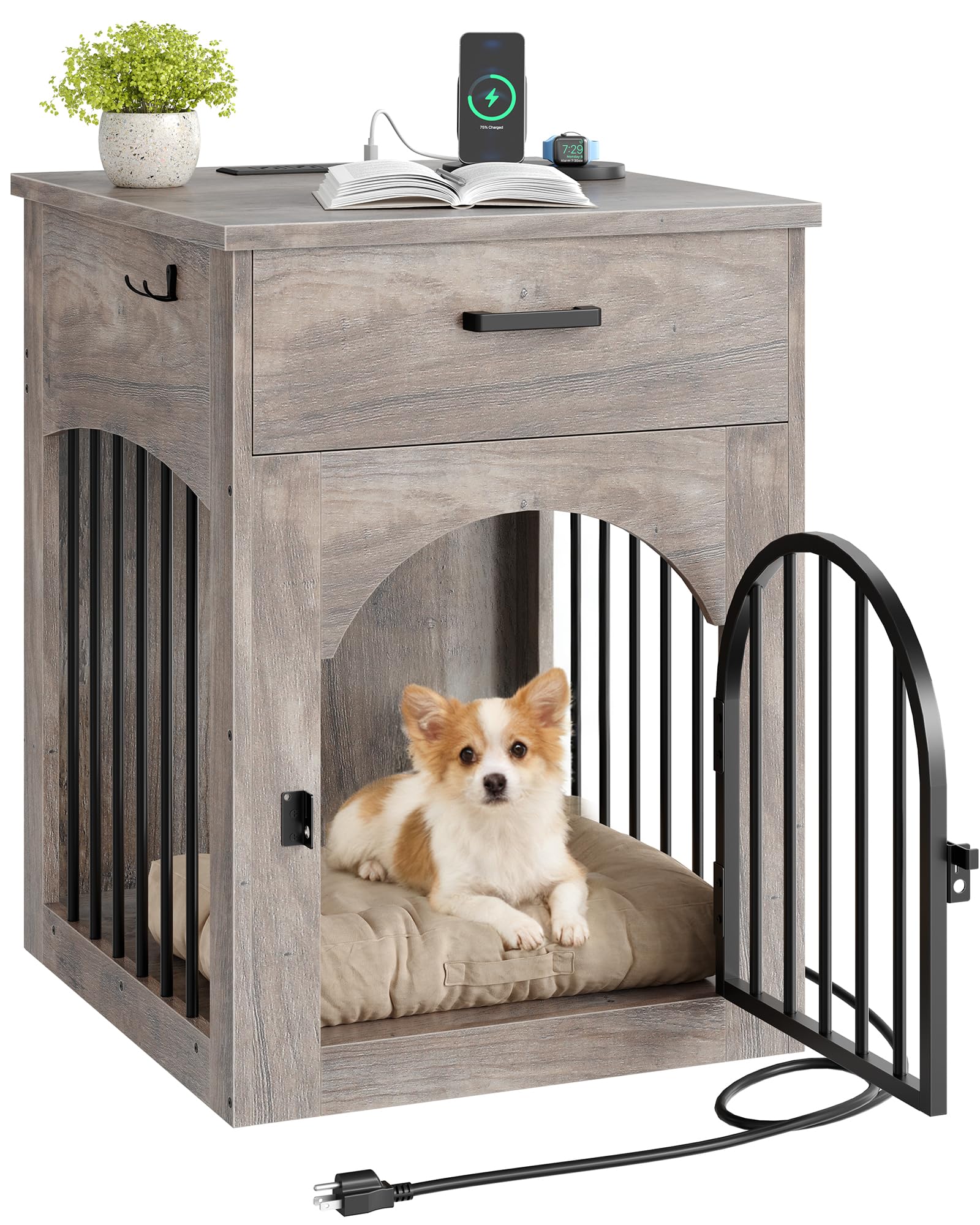 Dog Crate End Table with Storage