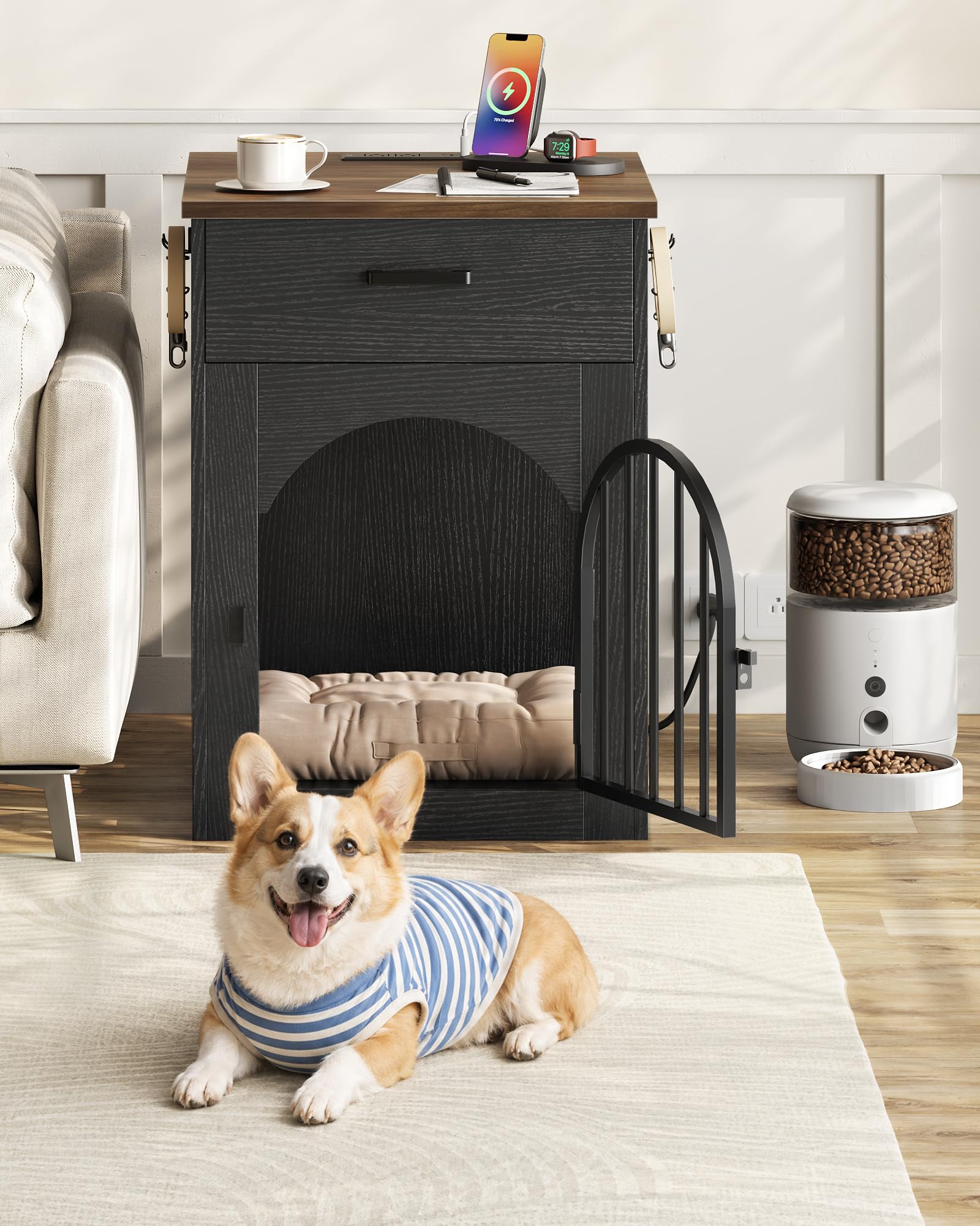 Dog Crate End Table with Storage