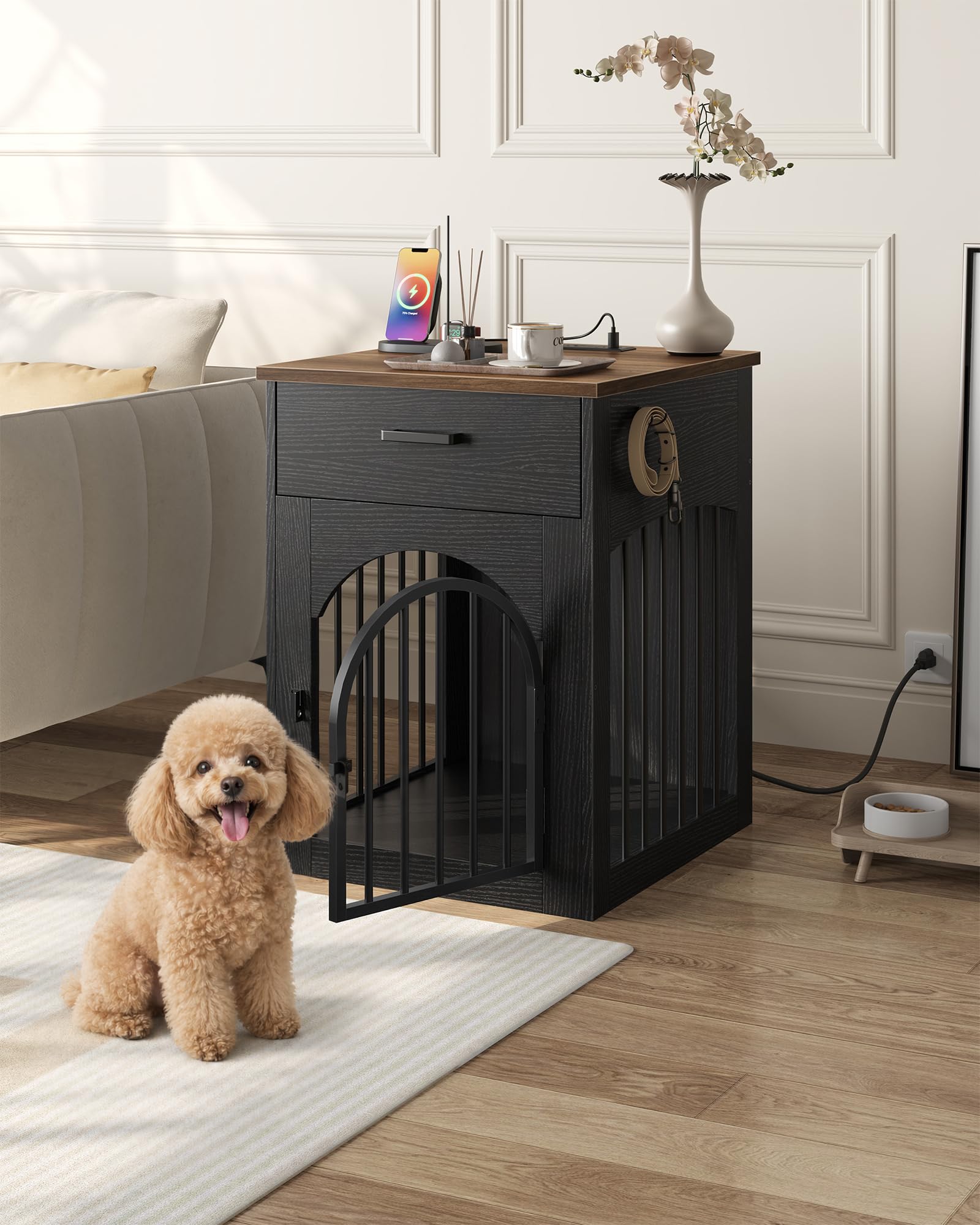 Dog Crate End Table with Storage