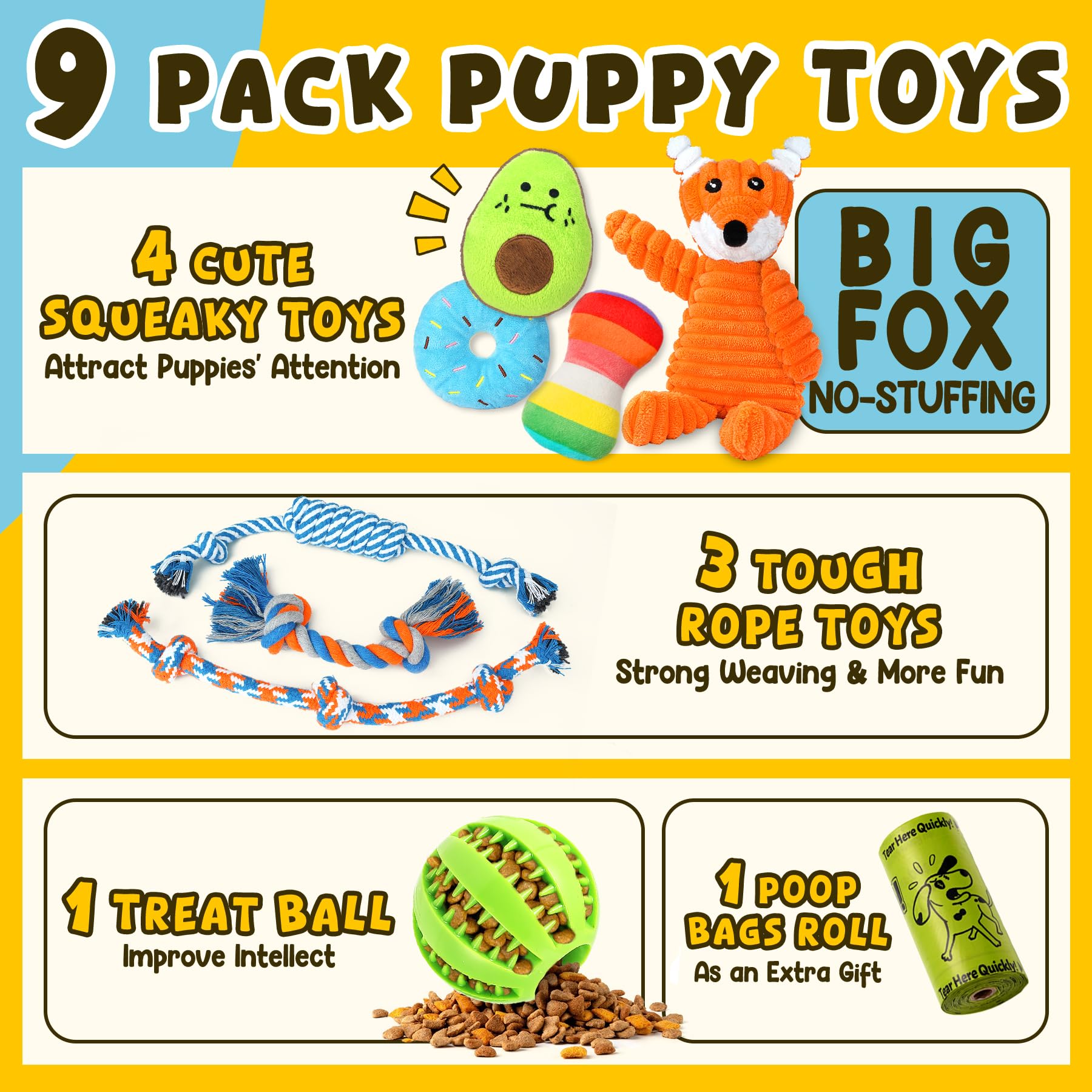 Puppy Teething Toy Set (9 Pack)