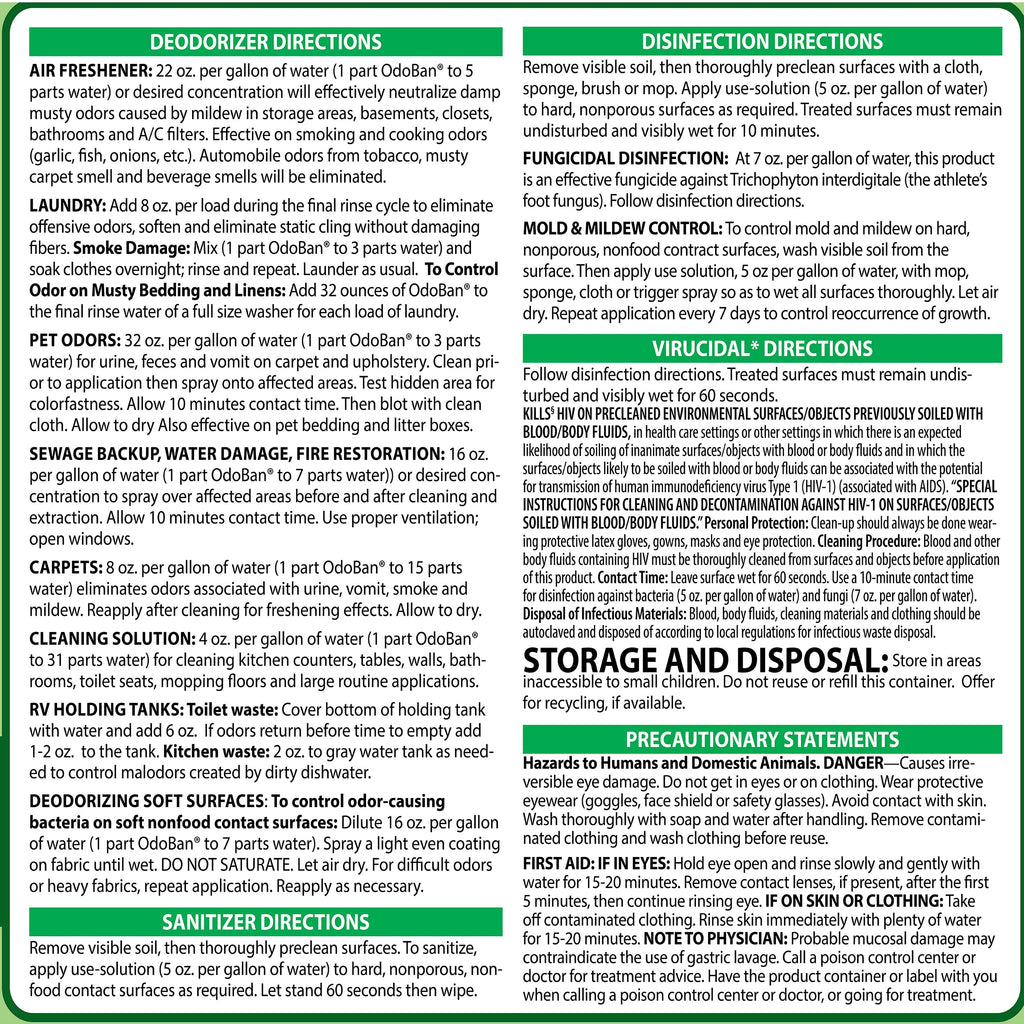 Disinfectant & Odor Eliminator Concentrate
